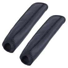 2X Leather Hand Brake Cover Protective Sleeve for / Accord / 8, Black + Black