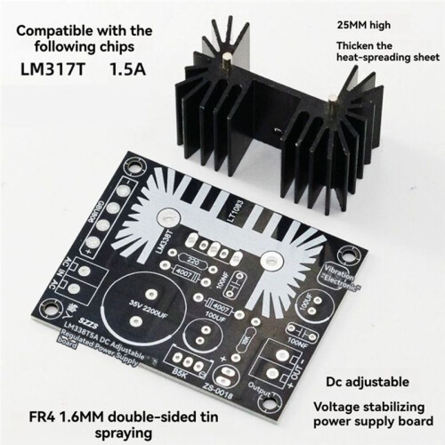 Adjustable Linear Regulated Power Supply Board LM317 1.5A Output Filament Voltage Regulation DIY Electronics Kit 2