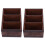 2X Retro PU Leather Cosmetic Storage Box Remote Control Phone Holder Table Organizer for Home Office Storage Case 1