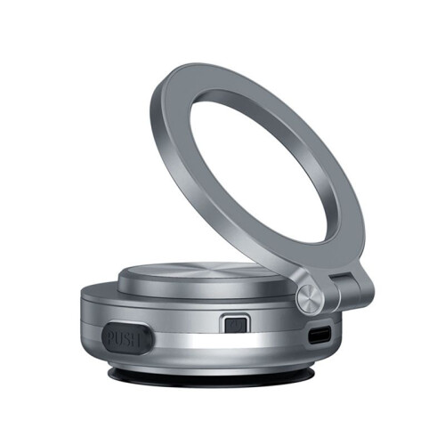 360 Rotating Vacuum Adsorption Magnetic Bracket Universal Car Navigation Instrument Table Phone Bracket Silver