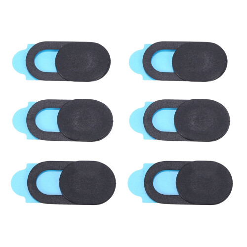 6Pcs Plastic Camera Shield Stickers Notebook PC Tablet PC Mobile Anti-Hacker Peeping Protection Privacy Cover Black 1