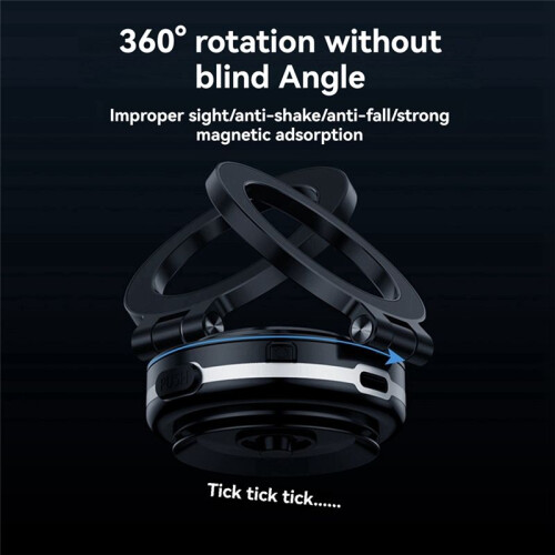 360 Rotating Vacuum Adsorption Magnetic Bracket Universal Car Navigation Instrument Table Phone Bracket Silver 1