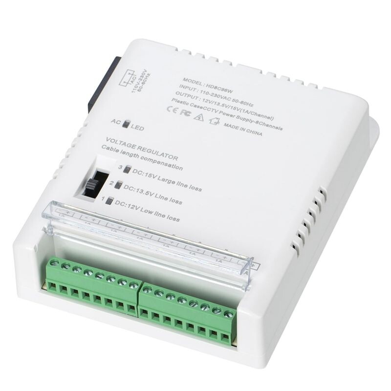 Input Vs Output Power CCTV Camera Power Supply Distribution Power Supply 110V-230VAC Input to ...