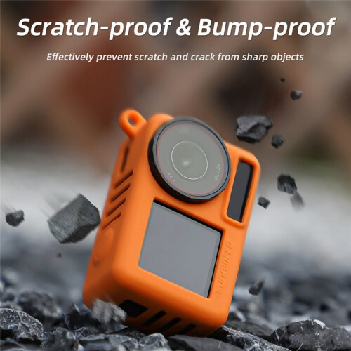 Silicone Protective Case for  OSMO ACTION 5 Pro Scratch-Resistant Anti-Collision Camera Protector Black 2