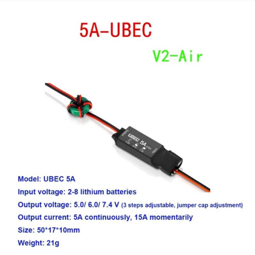 UBEC 5A V2 Air High Voltage Regulator Module 2-8S 5V 6V 7.4V 5A Adjustable BEC for Crawler 2