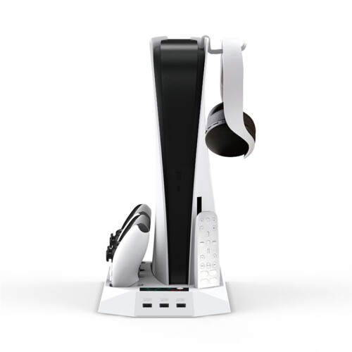 Game Stand Durable Efficient Heat Dissipation Gaming Dual Function Design in- Controller for Ps5 Accessories White 2