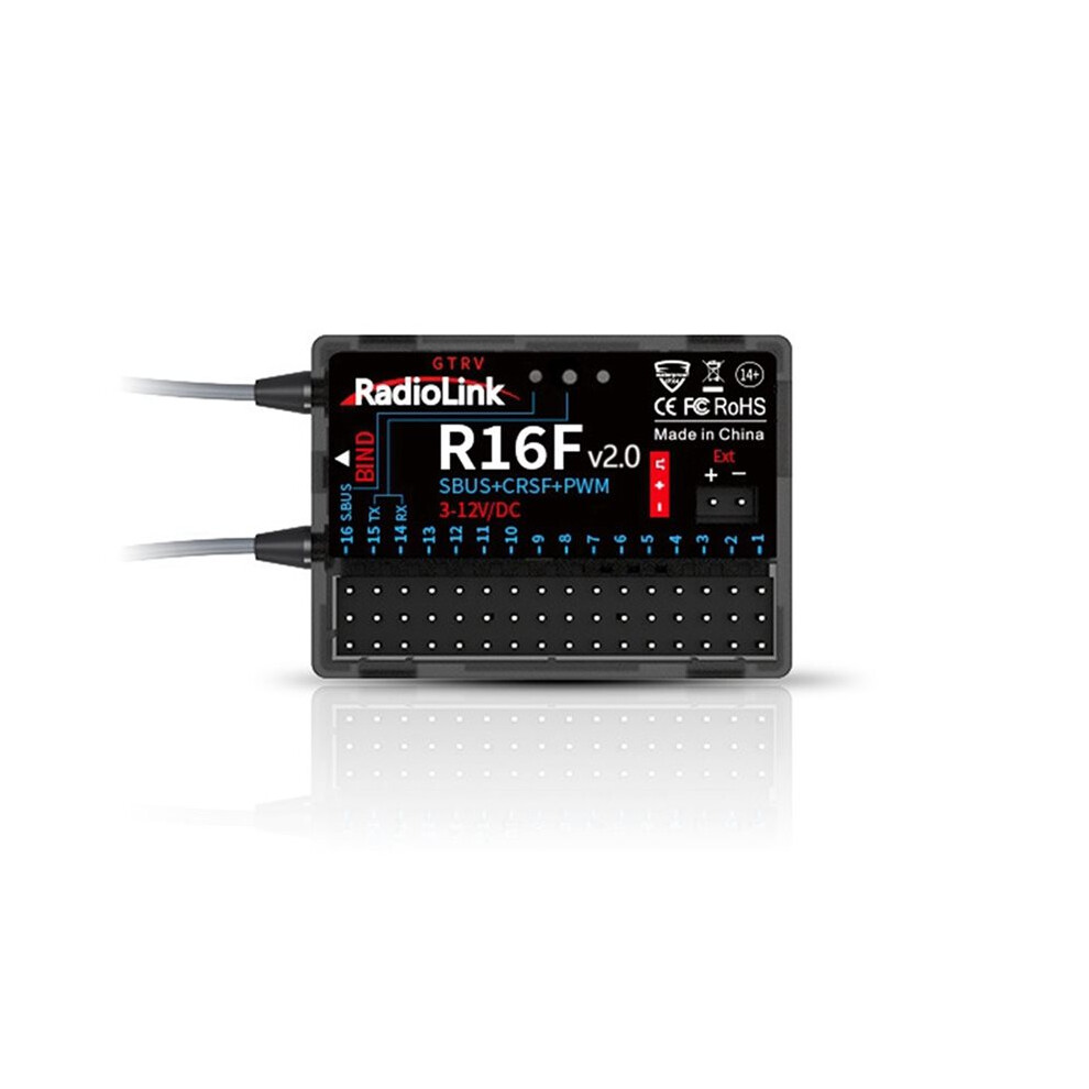 Radiolink R16f Rc Receiver 16 Channel 2.4Ghz With Gyro, Voltage Telemetry, 600M Range For Rc Car, Boat, Airplane 6032454889003