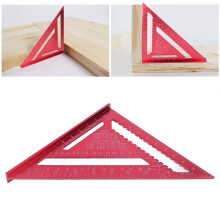 Équerre en alliage d'aluminium pour menuiserie, triangle de 12 pouces, outil carré rouge pour angles