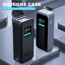 SIKAI Siliconen Hoesje voor Prime 130W Power Bank TF/SIM Kaart PIN Opslag Draagtas Reistas Opbergtas Accessoires,Grijs,A
