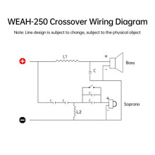 WEAH-250 2750/2800Hz 250W 2 Way Frequency Divider Tweeter Bass Crossover Filter Adjustable Audio Filter Circuit Board
