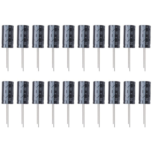 20 Pcs 1000uF 50V 13x25mm Aluminum Electrolytic Capacitors Black