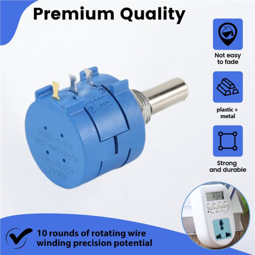 3590S-2-103L 10K Ohm 10-Turn Rotary Wire Wound Precision Potentiometer 1