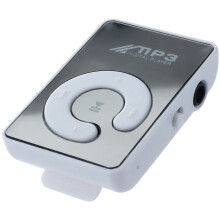Mirror Clip USB Digital Mp3 Music Player Support 8GB TF Card White