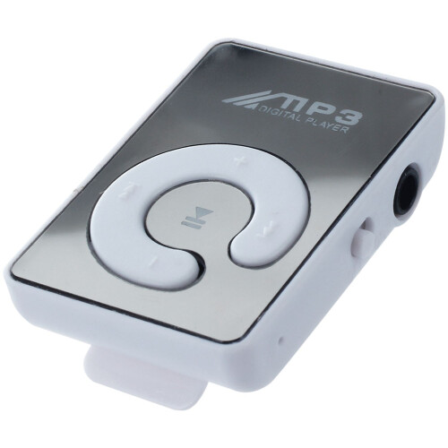 Mirror Clip USB Digital Mp3 Music Player Support 8GB  TF Card White