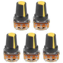 5 pieces 100K ohm 3 bornes lineaires cone audio rotatif pot de potentiometre de type B