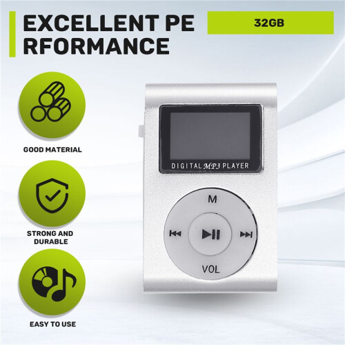 USB Clip MP3 Player Video Screen Support 32GB Micro- TF Card 2