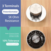 Potentiometre a charbon conique rotatif avec Diametre avec Bouton, RV24YN 20S B502 5K Ohm