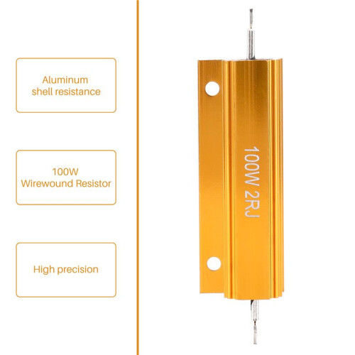 GuldaluminiumkläDd EffektmotståNd 100W, 2 Ohm 2R 1