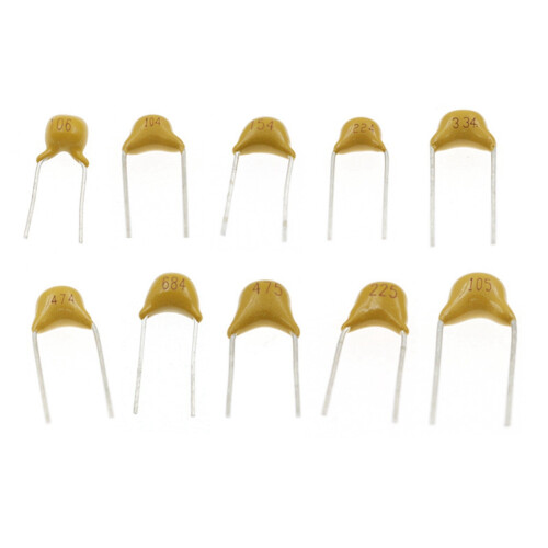 500Pcs/Box 10Values X50Pcs (0.1Uf - 10Uf) Monolithic Ceramic Capacitors Assorted Kit with Storage Box 1