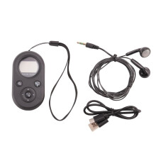 FM/AM Radio Portable Pocket 76-108MHZ Rechargeable Radio Receiver with LCD Display Backlight Lanyard Design