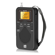 Portable Radio AM FM Weather Radio Pocket Radio LCD Screen Digital Alarm Clock Radio Player