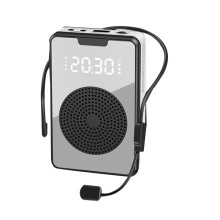 Wireless Voice Megaphone Amplifier Microphone Speaker with Microphone Headset,For Tour Guide-Black