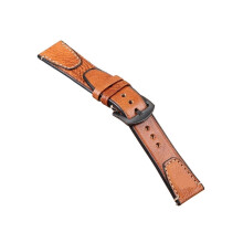 Quick Release Leather Watch Strap Retro Cowhide Band for Omega Seiko 18mm 20mm 22mm Red Brown