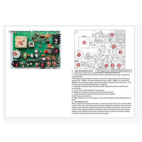 530-1600Khz Radio Experimental AM Transmitter Medium Wave Transmitter, School Training Kit Crystal Radio(A) 2