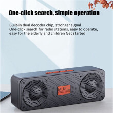 Portable FM Radio Wireless 5.0 TWS Speaker MP3 Music Player Support TF Card U Disk USB Charging Radio-B