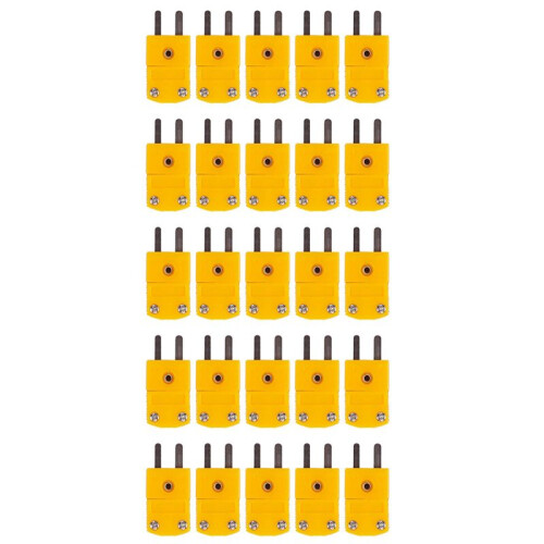 25Pcs RTD Circuits K Type Temperature Sensor Thermocouple Plugs Yellow