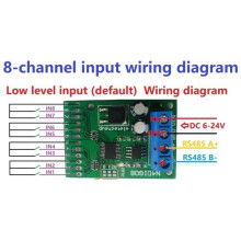 4X 8Ch Eingang/ Ausgabe Digital Ttl Lvttl Cmos Rs485 Io Control Module Modbus Rtu Board für Plc Relay, (Kein Stecknadel)