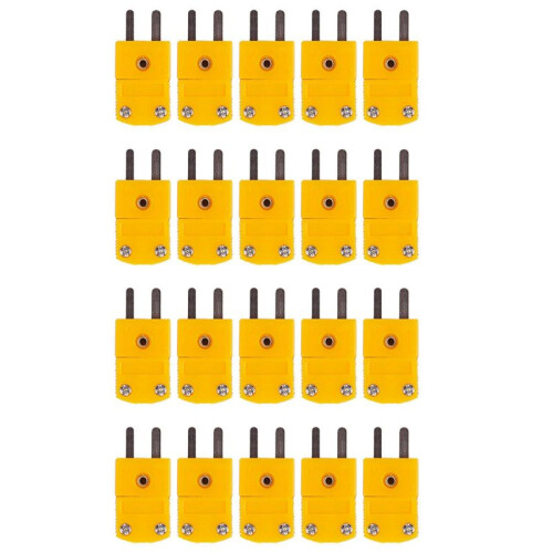 20Pcs RTD Circuits K Type Temperature Sensor Thermocouple Plugs Yellow