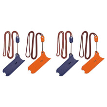 PU Leather Case Lanyard Necklace Case Lanyard Leather Pen Cover Protective Strap and Case [+Orange][4 Pack]