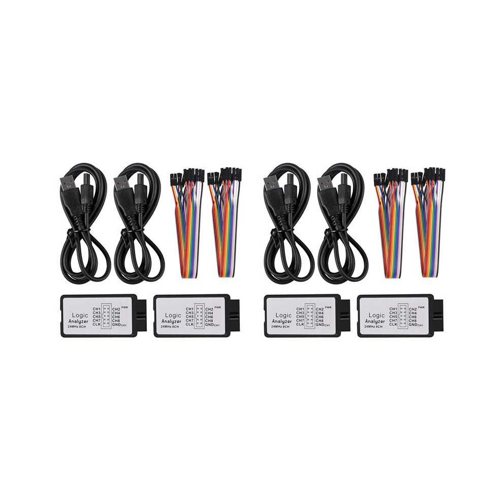 4 Sets Usb Logic Analyzer 24Mhz 8 Channel 24M/Seconds Logic Analyzer Debugger For Arm Fpga Logic Analyzer Logic 24M 8Ch 6132795454622