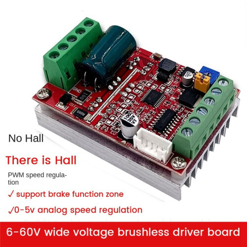 3X 6-60V BLDC Three Phase  Brushless Motor Controller 400W PWM Hall Motor Control Driver Board(Without Hall) 1