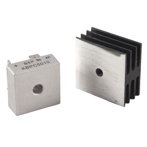 4X 50A 1000V Metal Case Bridge Rectifier with Heatsink 2