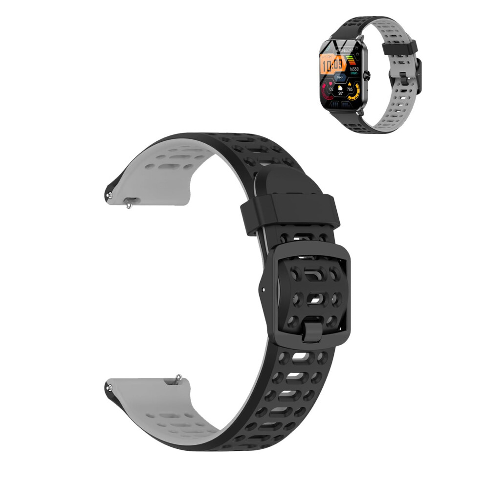 Smartwatch Band Replacement For Jacoosa L70 1.85', Sport Quick Release Silicone Strap, Black Grey Black,Grey 9174973174943