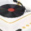 Retro Record Player Bluetooth Speaker 3.7V White 1200mAh 4