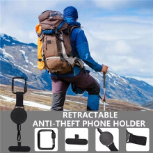 2X Support de Téléphone Rétractable Antivol, Cordon de Sécurité pour Smartphone avec Clip Ceinture, Cordon de Téléphone Portable