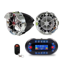Motorfiets -Luidsprekerversterker Uitgang 2.1A Muziek MP3-Speler Inbreker USB FM-Radio Stereo Luidspreker MT730 Zwart