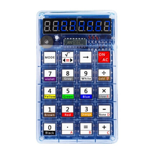 DIY Calculator Kit LED Display Calculator Electronic Making with Batteries for Learn Soldering Assembly Practice B