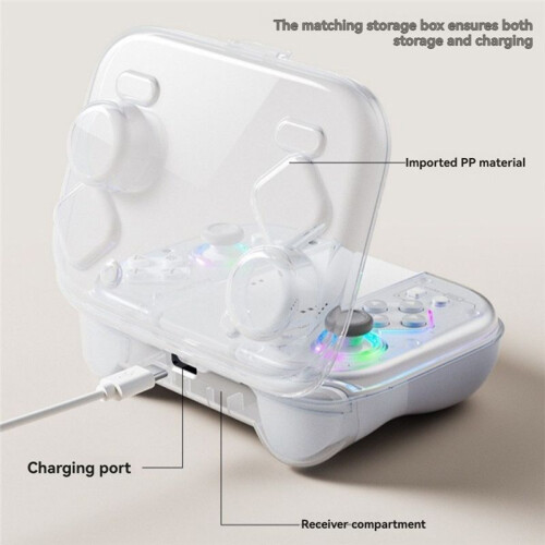 Aolion for  /Lite/Oled Joypad BT 5.2 L/R Gamepad with RGB Light Game Controller for PC Android IOS White 1