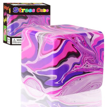 Stress Relief Fidget Cube with Slow Rising Sugar Fill, Squishy Stress Ball for Kids and Adults