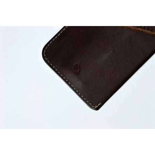 New Bellroy Leather Card Sleeve Wallet Dark Java Tan Brown minimalist 2