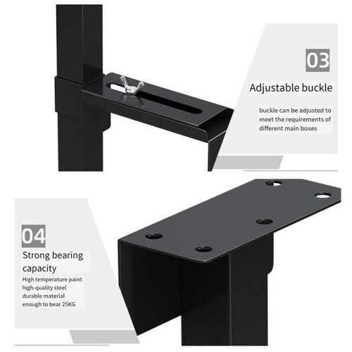Universal PC Case Holder Adjustable Host Box Stand Versatile Under Desk or Wall Side Mount, Cpu Stand Lift Black