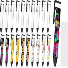 22 St Sublimation Pens Blanks Bulk med Krympplasthylsor och Mobiltelefonställ Aluminium Sublimation Blanks