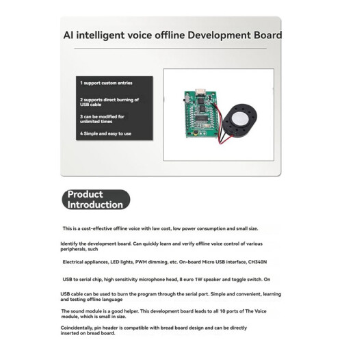 AI Intelligent Voice Recognition Development Board Offline Voice Control Support Custom Voice for Relay LED Lights 2