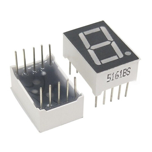 0.56 Inch 10Pins 5161AS 5161BS 1 Bit Digit 7 Segment Red LED Digital Display Digitron Common Anode Cathode C-C/-A 50pcs 2