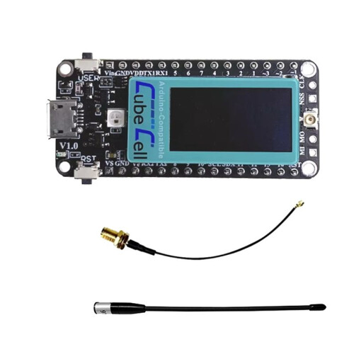 AB02 Dev-Board IOT LoRaWAN 0,96 Polegadas OLED ASR6502 SX1262 LoRa Node com Antena Chicote para Plataforma para  Cloud 915 MHz