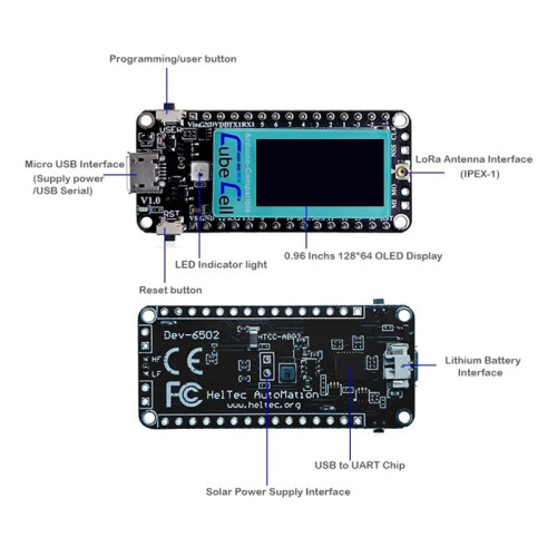 AB02 Dev-Board IOT LoRaWAN 0,96 Polegadas OLED ASR6502 SX1262 LoRa Node com Antena Chicote para Plataforma para  Cloud 868 MHz 2